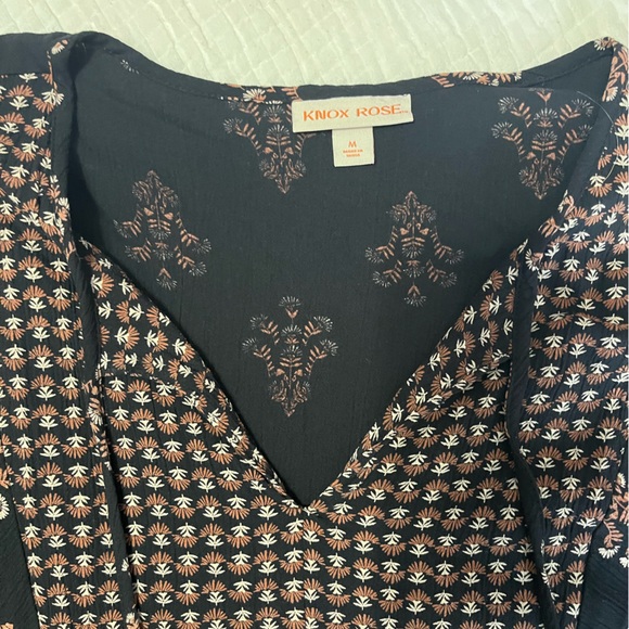 Knox Rose Boho Patterned Long Sleeve Dress - Picture 2 of 6